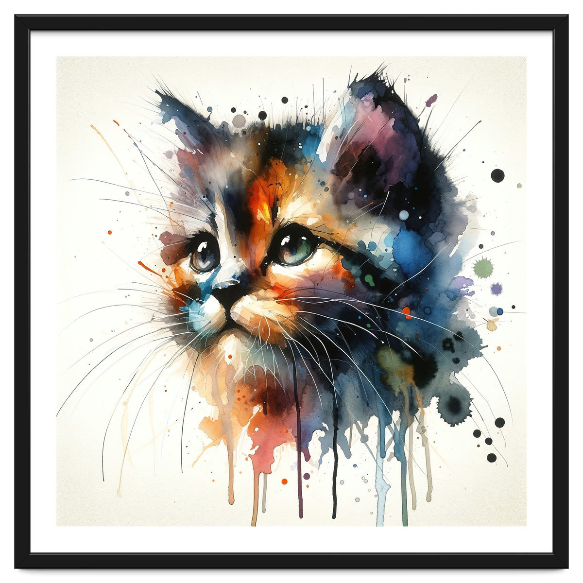 Colorful Kitten Portrait
