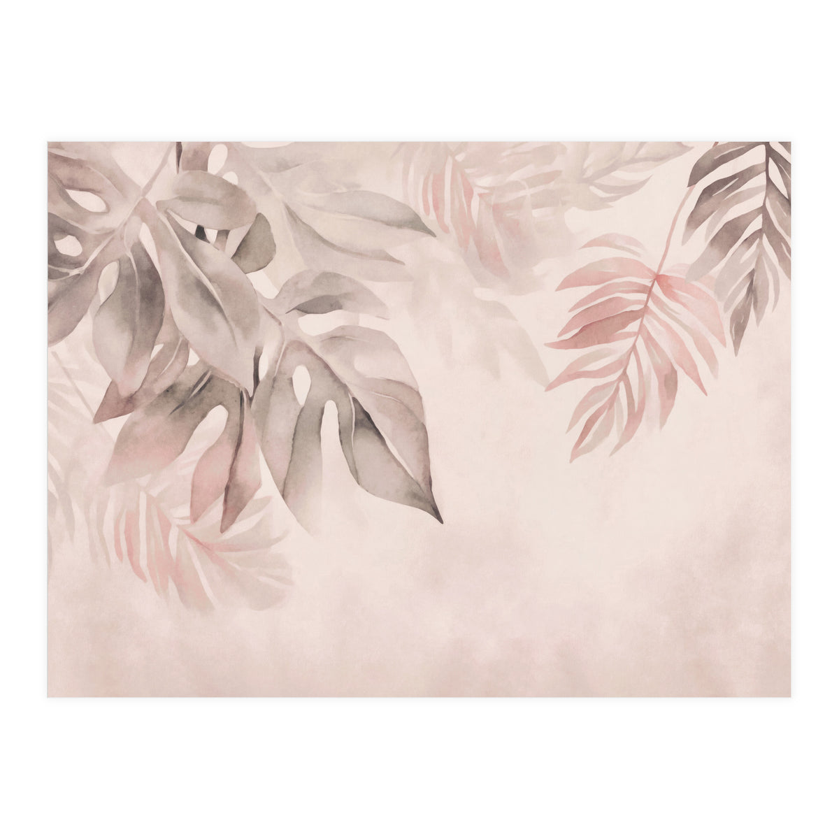 Gentle Leaf Tropical Whispers Watercolor Blush (Print Only)