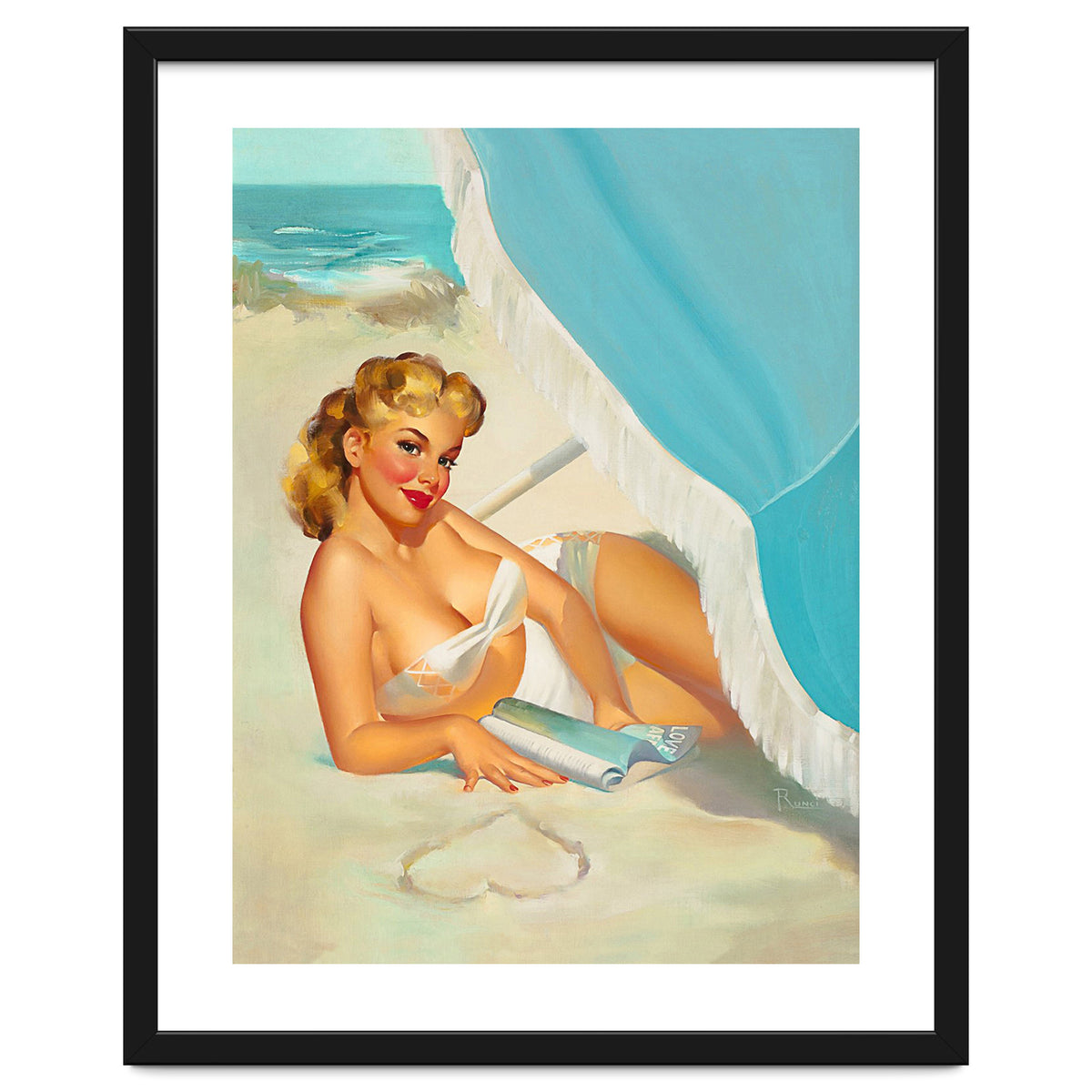 Pinup Sexy Blonde On The Beach