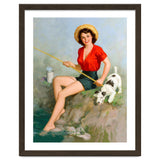 Pinup Girl Fishing With Her Dog thumbnail