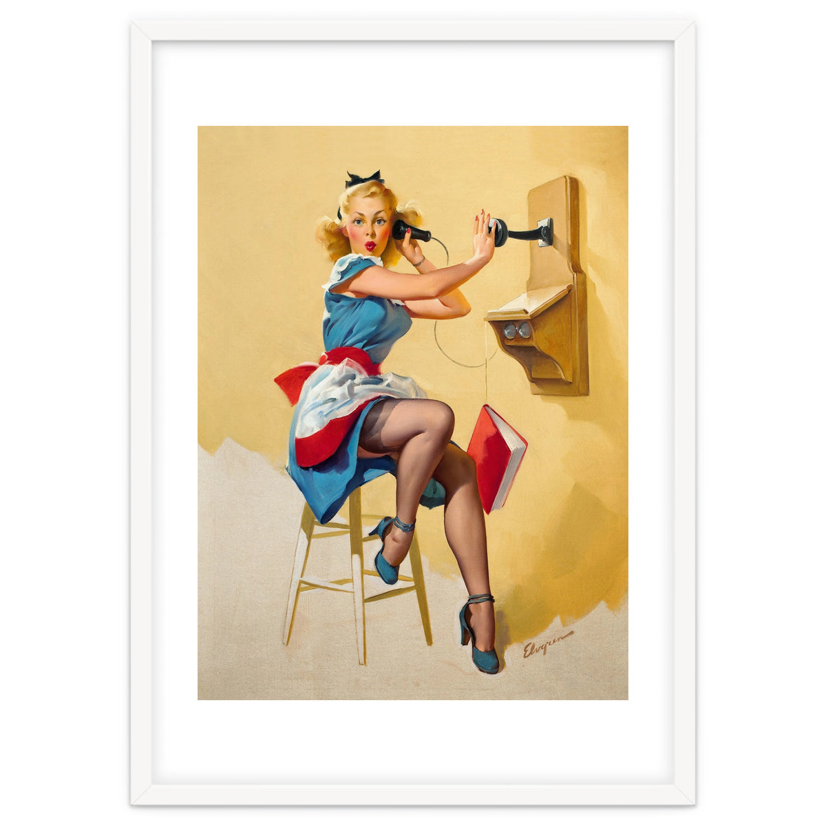 Pinup Gossip Girl On The Phone