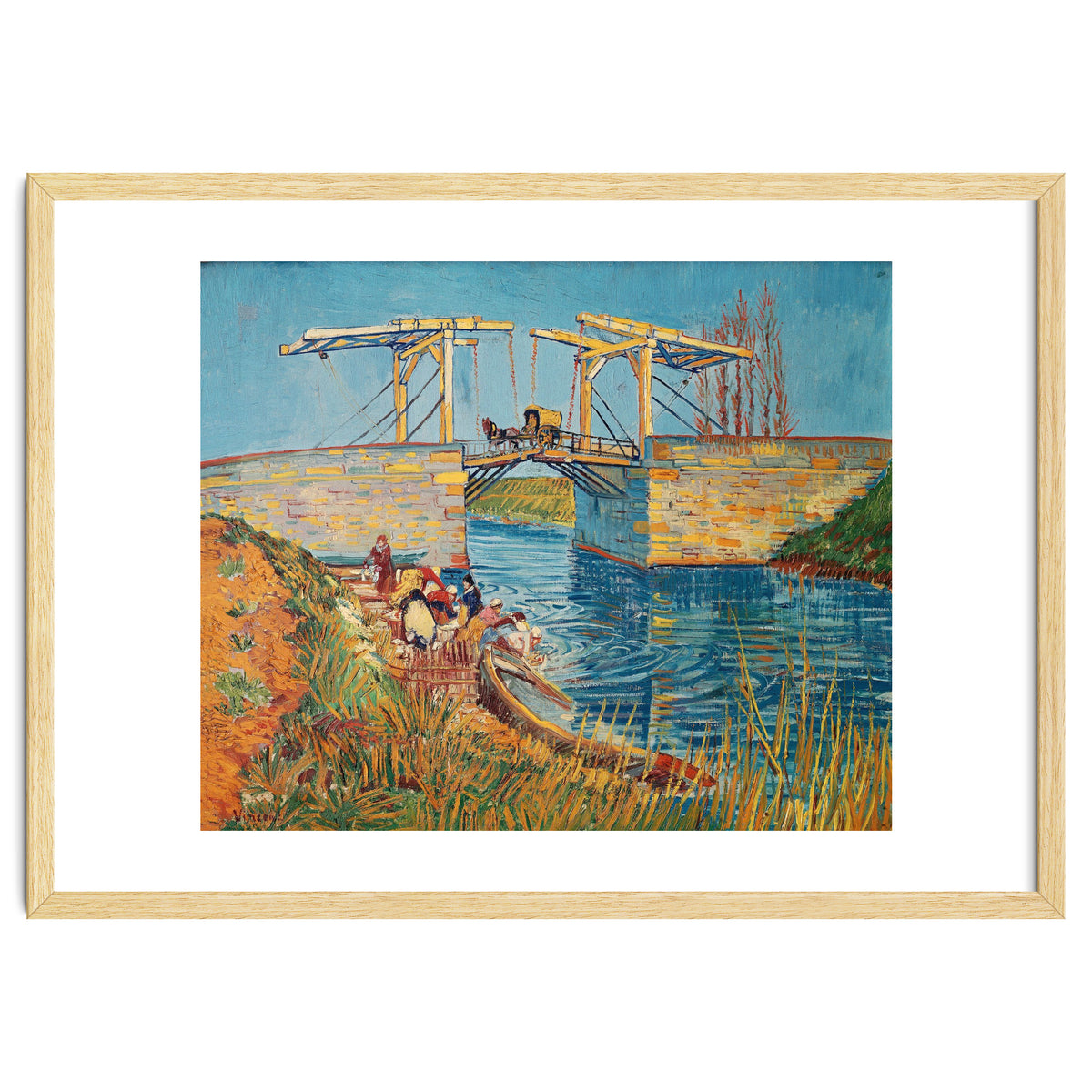 Drawbridge at Arles with a group of washerwomen (pont de Langlois, Arles, France).