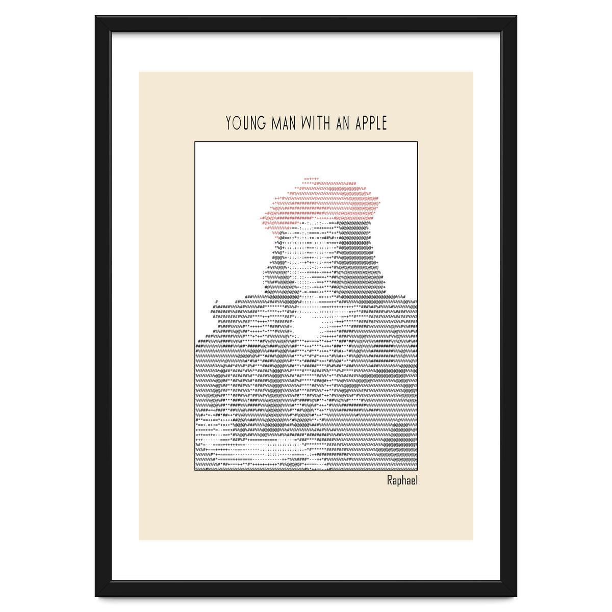 Young Man with an Apple (1505) – Raphael (ascii art)