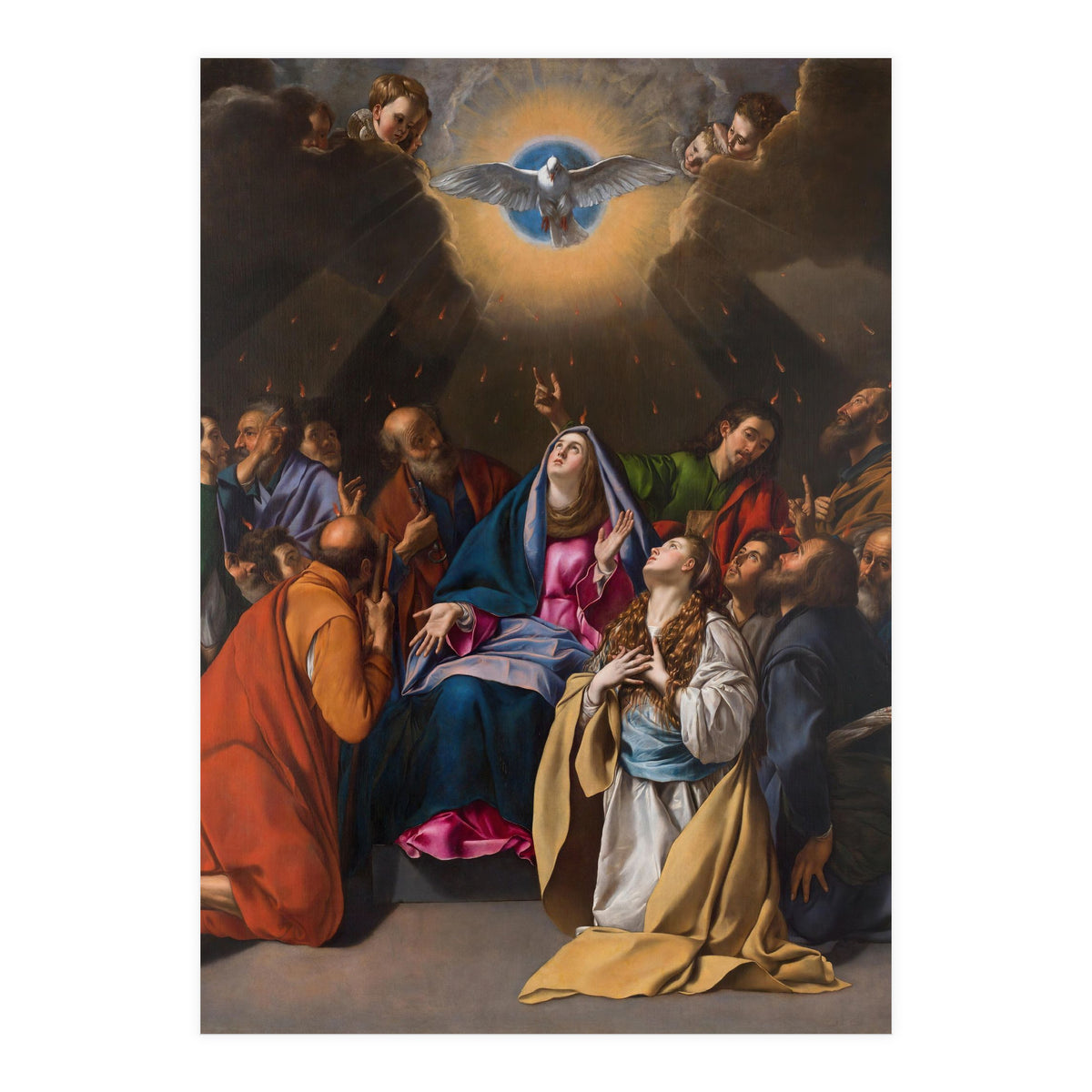 Fray Juan Bautista Maíno / 'Pentecost', 1615-1620, Spanish School, Oil on canvas, 324 cm x 246 cm. (Print Only)