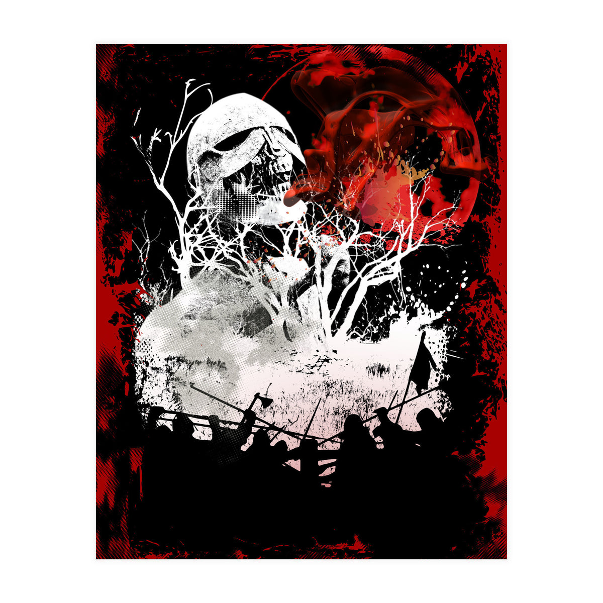 Viking Grinning Skull (Print Only)