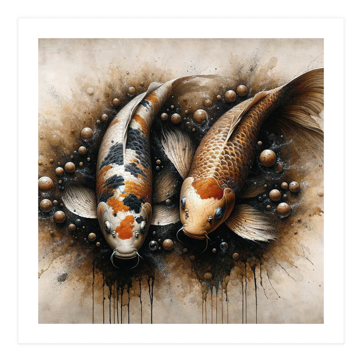Powerful Koi Fish Pair (Print Only)