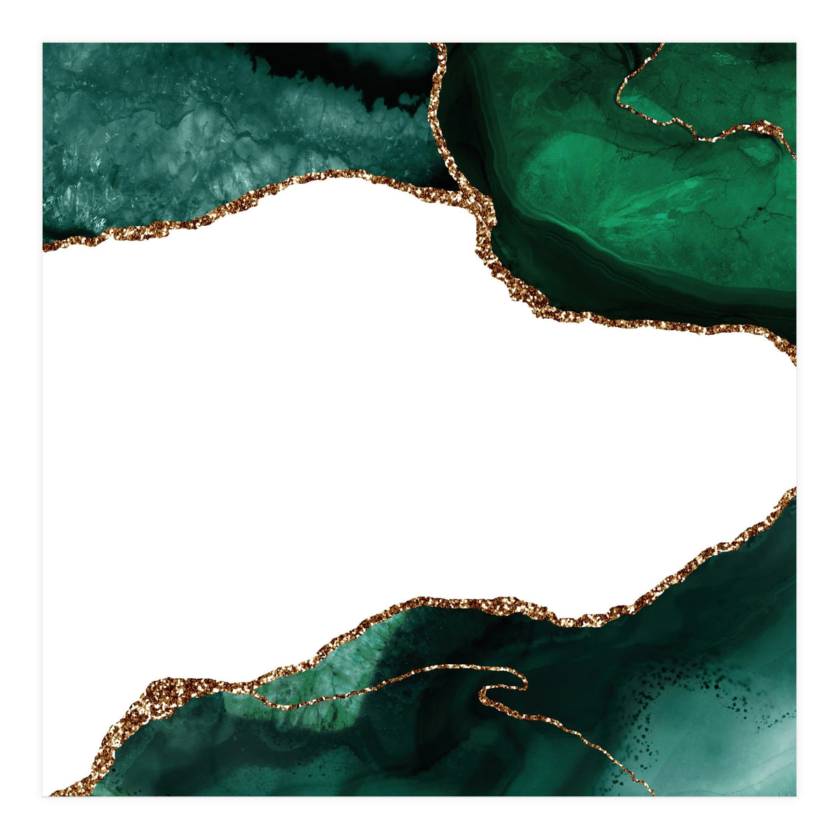 Emerald & Gold Agate Texture 11 (Print Only)