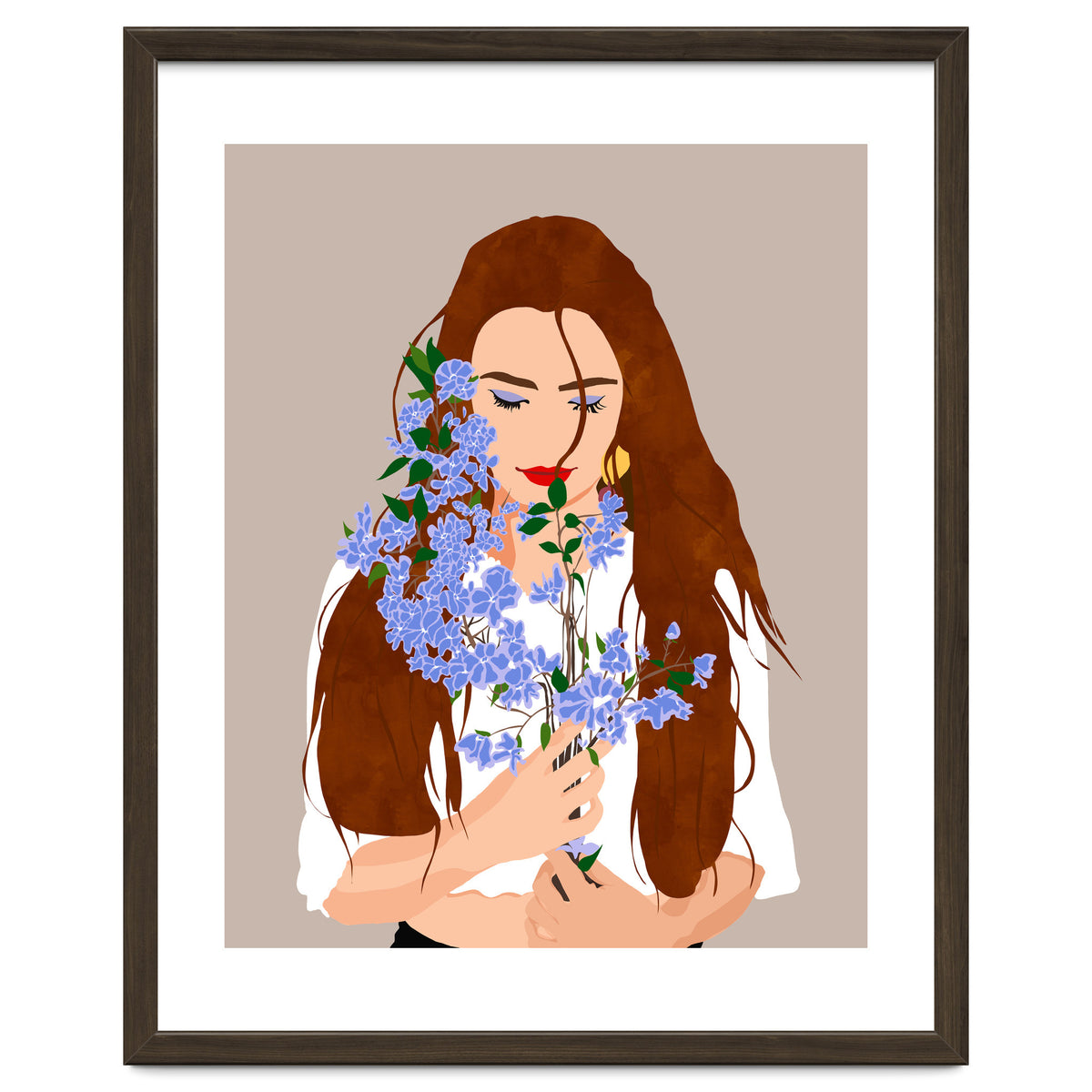 The Becoming, Nature Plants Bohemian Woman, Botanical Modern Mindful Self Care Self Love Positivity