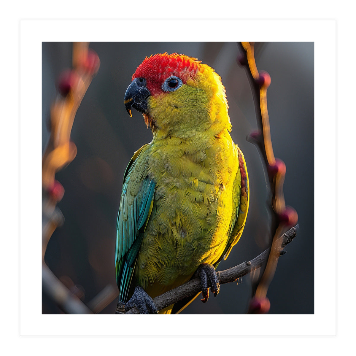 Close Up Of A Colorful Jenday Conure  (Print Only)