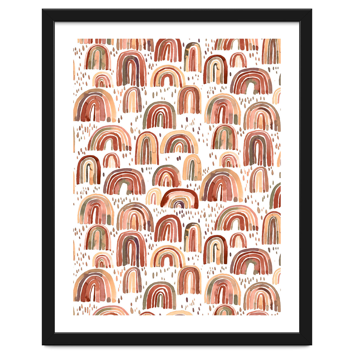 Cute Watercolor Rainbows Terracota