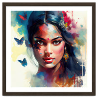Azure Butterflies Hindu Portrait