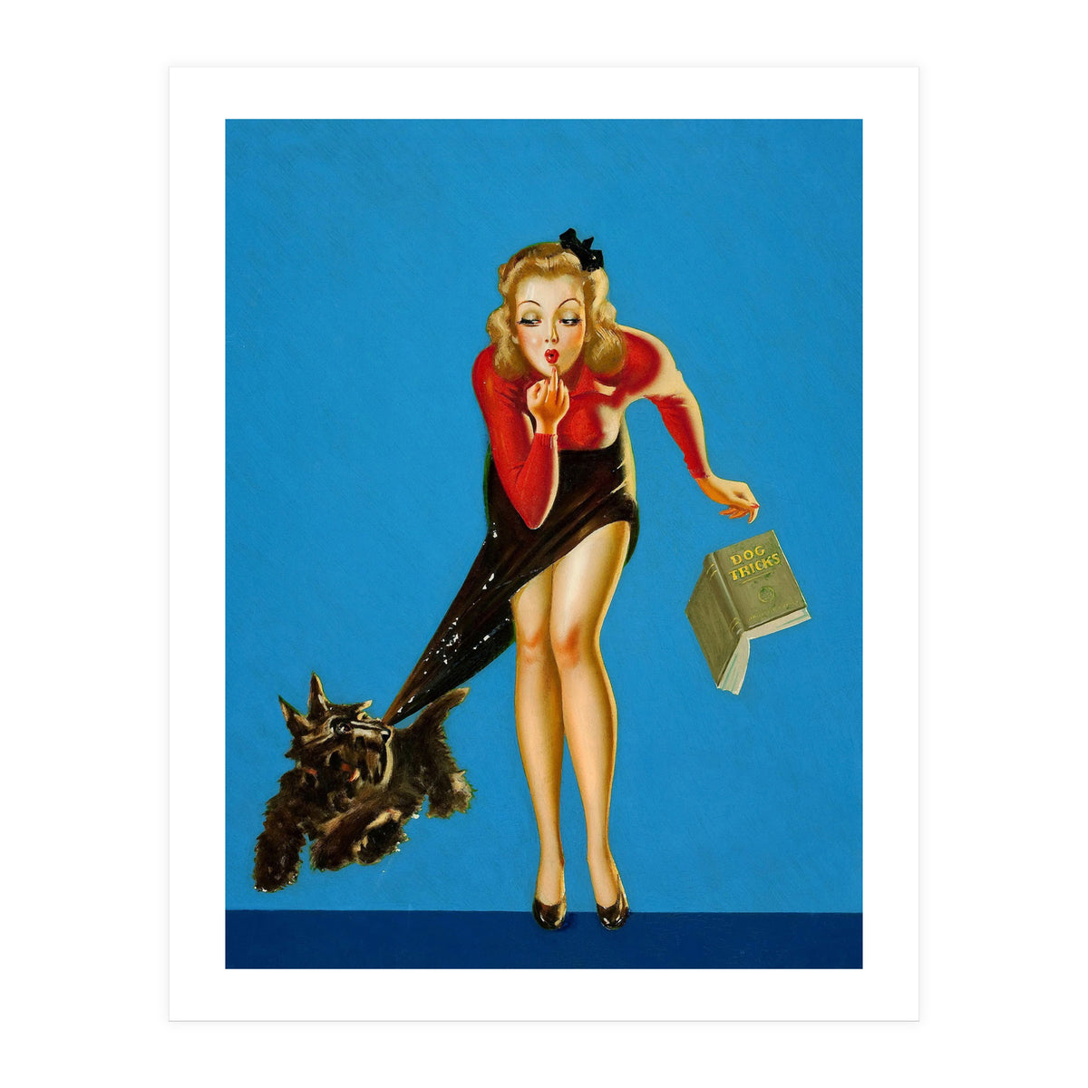 Pinup Girl And Dog Tricks (Print Only)