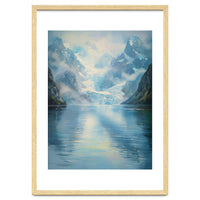 Ethereal Descent: The Glimmering Silence of the Ancient Glacial Fjord