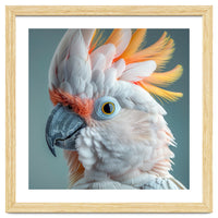 Salmon Crested Cockatoo Close Up Portrait