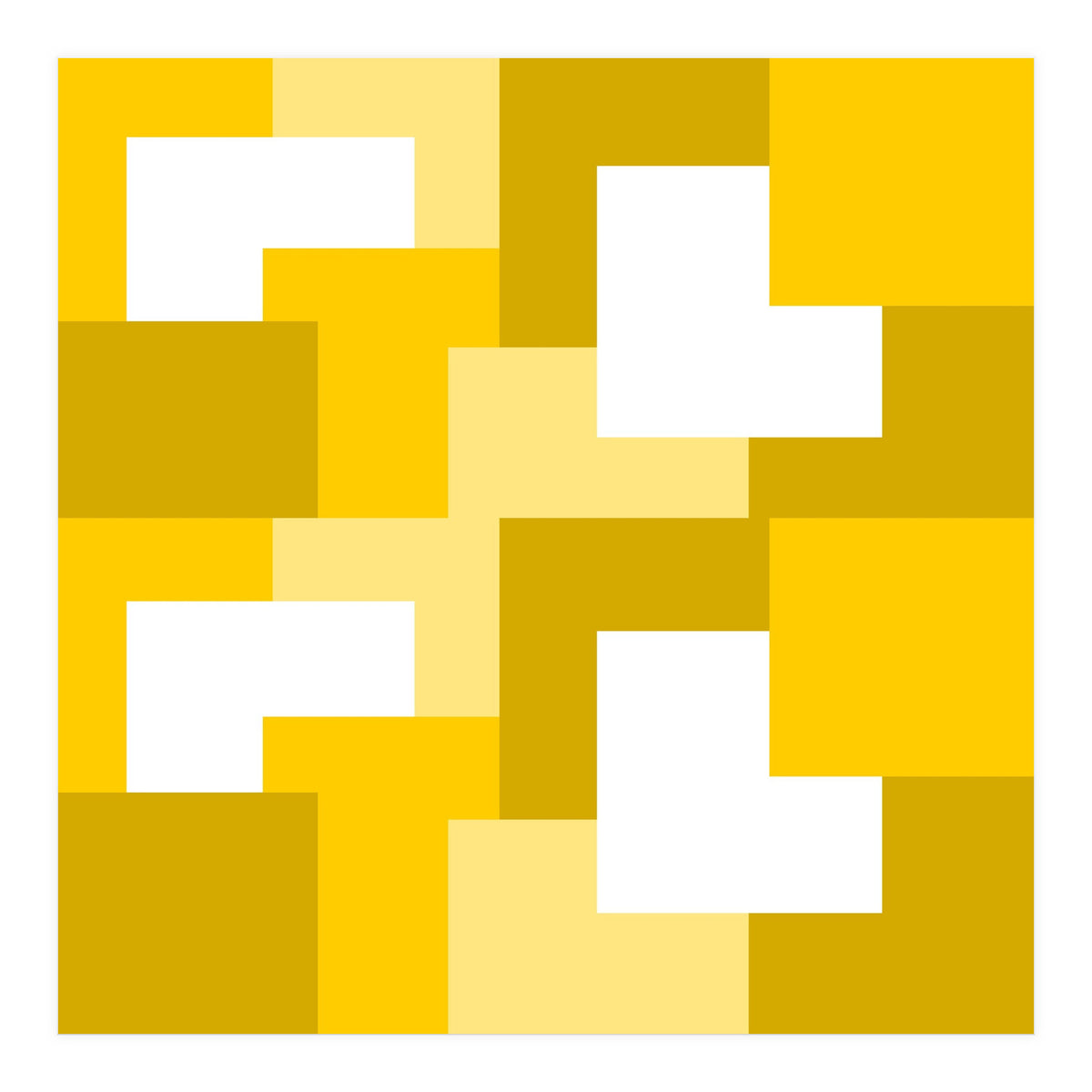Yellow Abstract Square Tiles Pattern (Print Only)