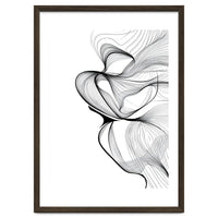 Abstract Black And White Swirls And Lines Flowing Art