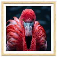 Close Up Flamingo Face With Water Droplets