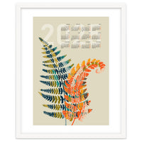 Calendar 2025 colorful fern leaves