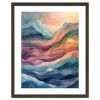 Abstract Fluid Mountain Landscape Art