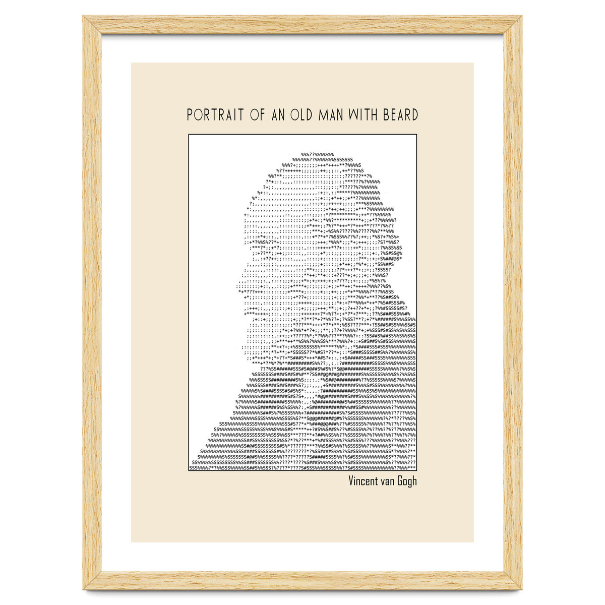 Portrait Of An Old Man With Beard – Ascii Art (vincent Van Gogh)