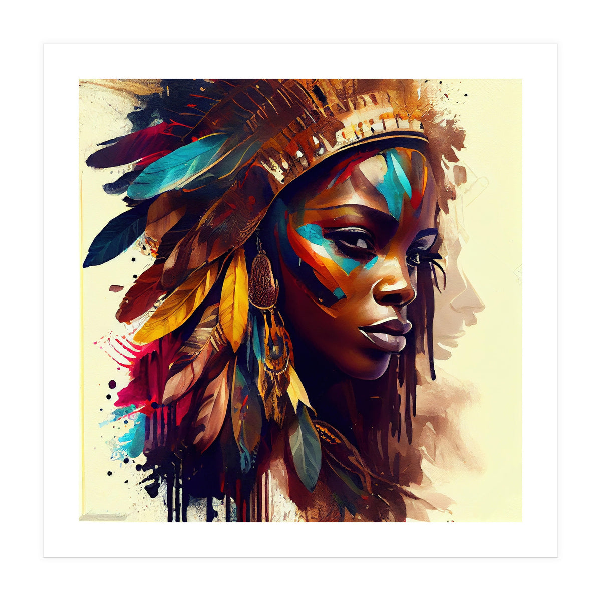 Powerful African Warrior Woman #5 (Print Only)
