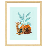 Camel Ride, Modern Bohemian Eclectic Animals, India Culture Travel Palm Desert Painting thumbnail