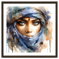 Blue Veil Tuareg Woman Portrait