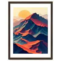 Dramatic Abstract Mountain Sunset Art