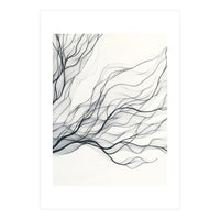 Abstract Black Branching Lines Flowing (Print Only)