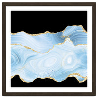 Blue & Gold Glitter Agate Texture 04