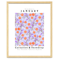 Carnation & Snowdrop January Birth Flower