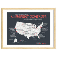 USA Map of Alien First Contacts in Movies