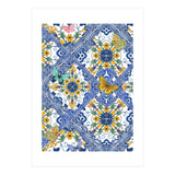 Sicilian Italian Tiles Butterflies And Flowers (Print Only) thumbnail