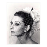 Audrey Hepburn with Veil, Classic Hollywood Glamour Photography, Black and White Icon Portrait (Print Only) thumbnail