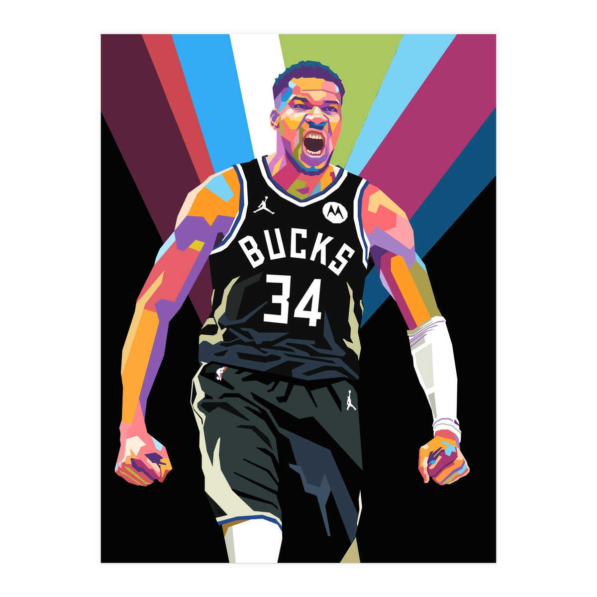 Giannis Antetokounmpo art (Print Only)