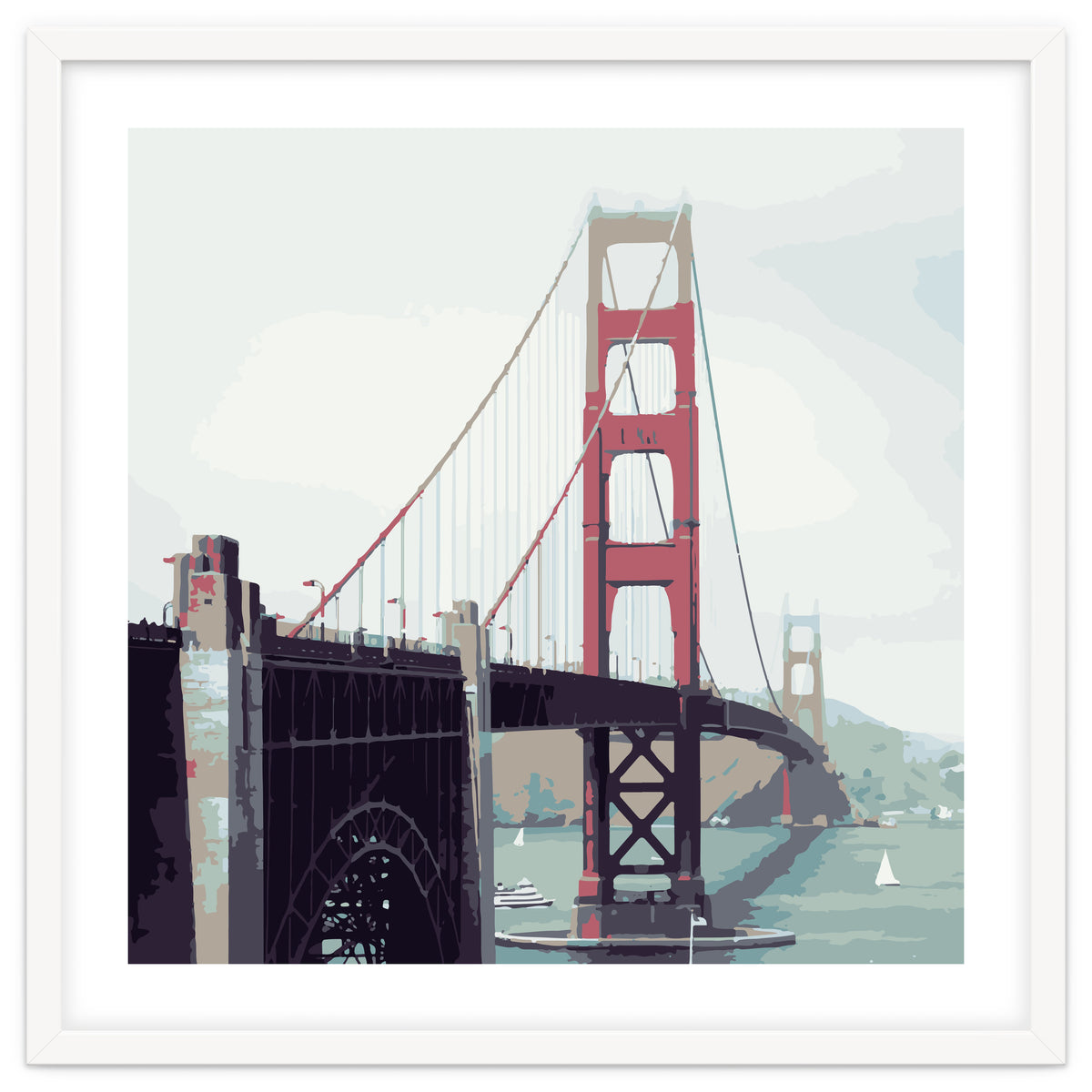 Golden Gate Watercolor Art