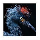 Blue Heron Bird Head With Orange Crown  (Print Only) thumbnail