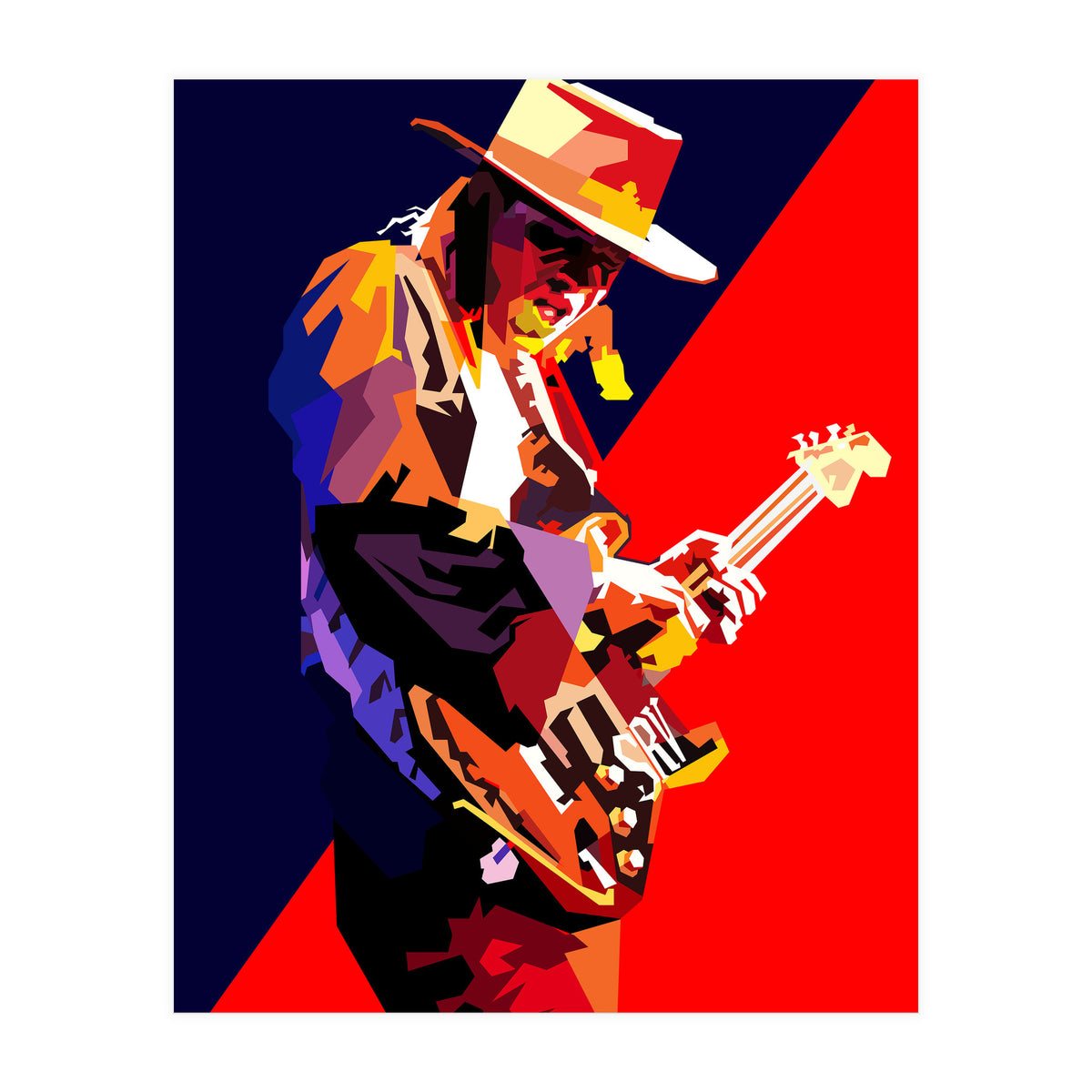 Stevie Ray Vaughan Rock Blues Guitarst Pop Art WPAP (Print Only)