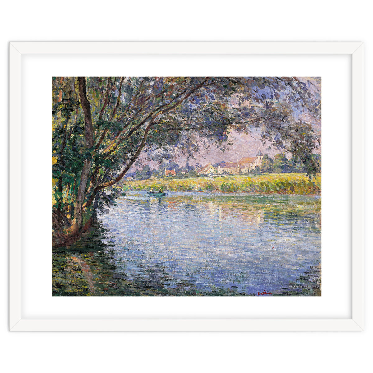 Henri Lebasque (Champigné, 1865-Le Cannet, 1937). Banks of the RIver Marne near Montévrain (ca. 1...