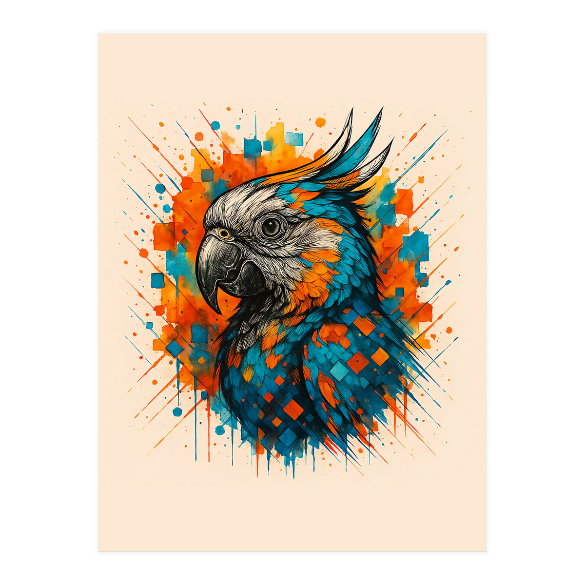 Parrot Animal Watercolor (Print Only)