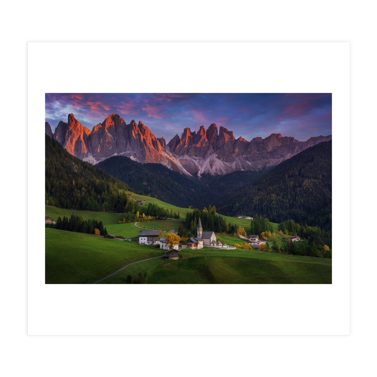 Santa Maddalena at sunset (Print Only)