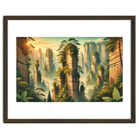 Vintage China, Zhangjiajie Stone Pillars Poster