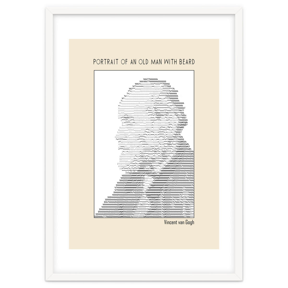 Portrait Of An Old Man With Beard – Ascii Art (vincent Van Gogh)