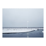 Street light turned on the winter snow street (Print Only) thumbnail