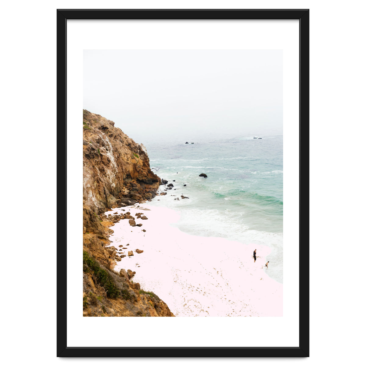 Pink Trails, Beach Tropical Travel Ocean Pastel Digital Art, Photography Sea Scenic Nature Landscape