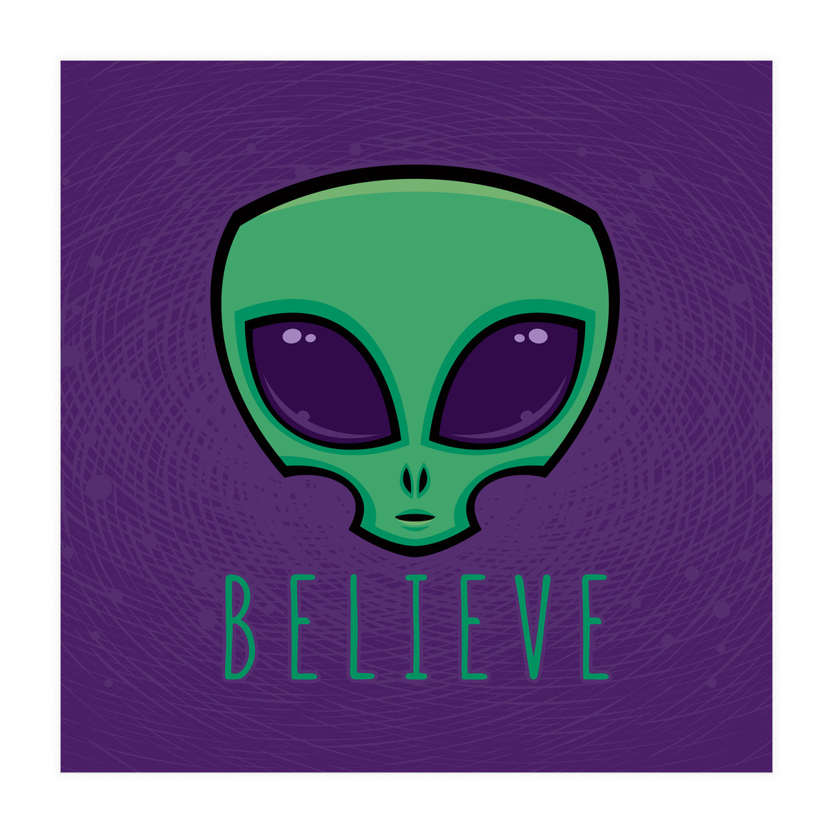 Believe Alien Head (Print Only)
