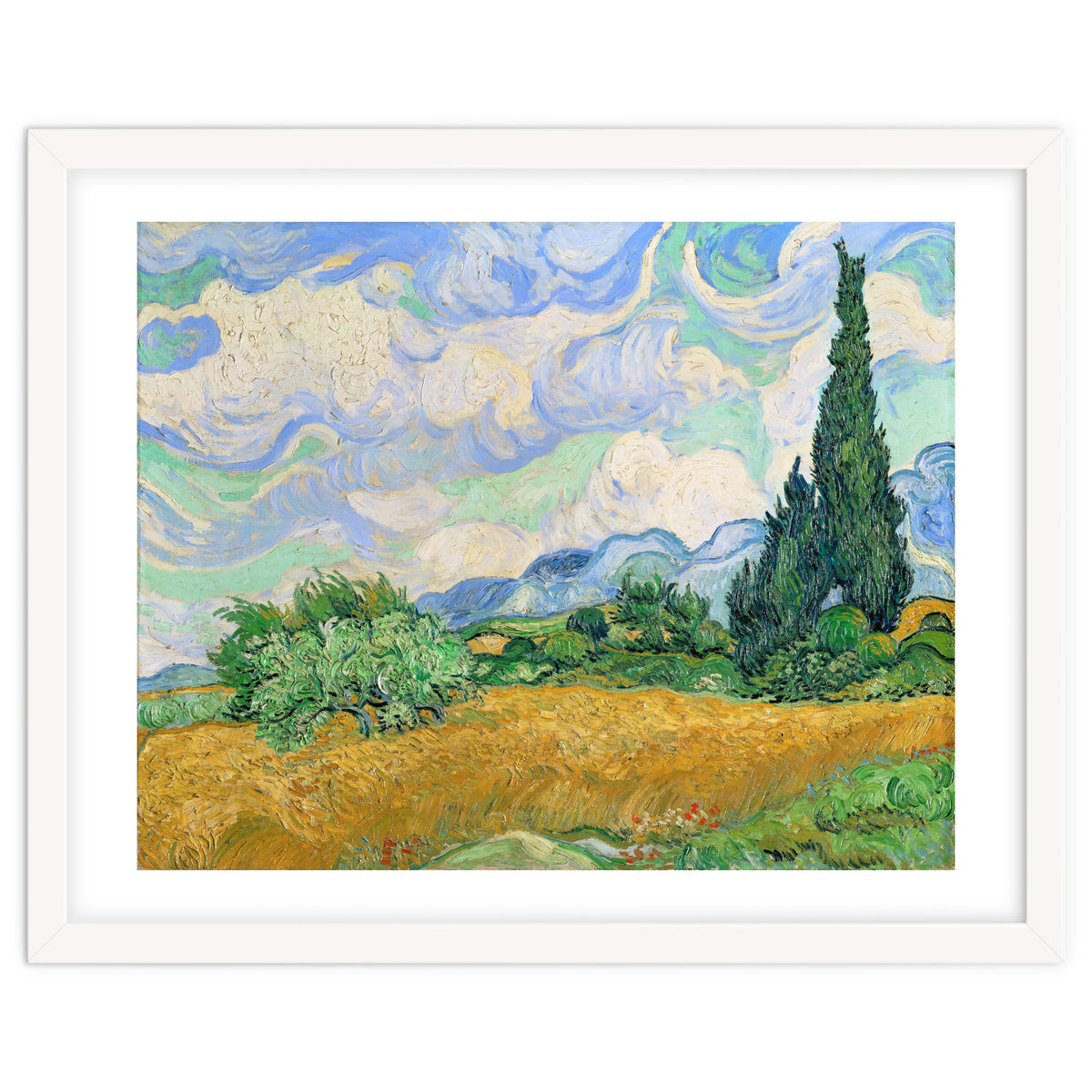 Wheat Field with Cypresses.