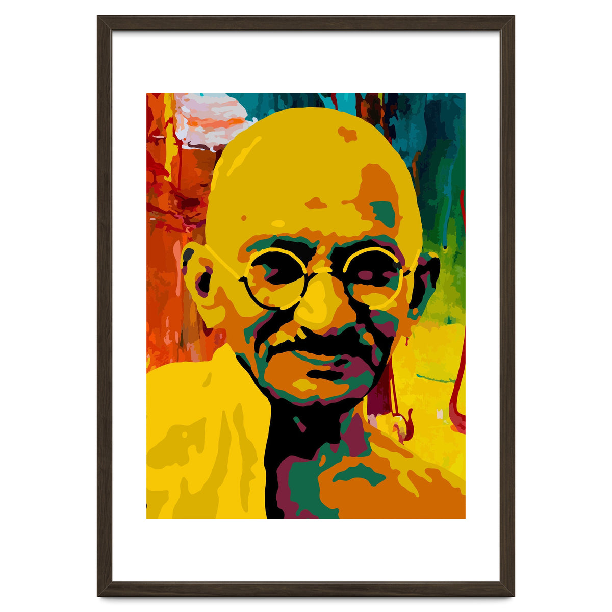 Mahatma Gandhi Colorful Abstract Art