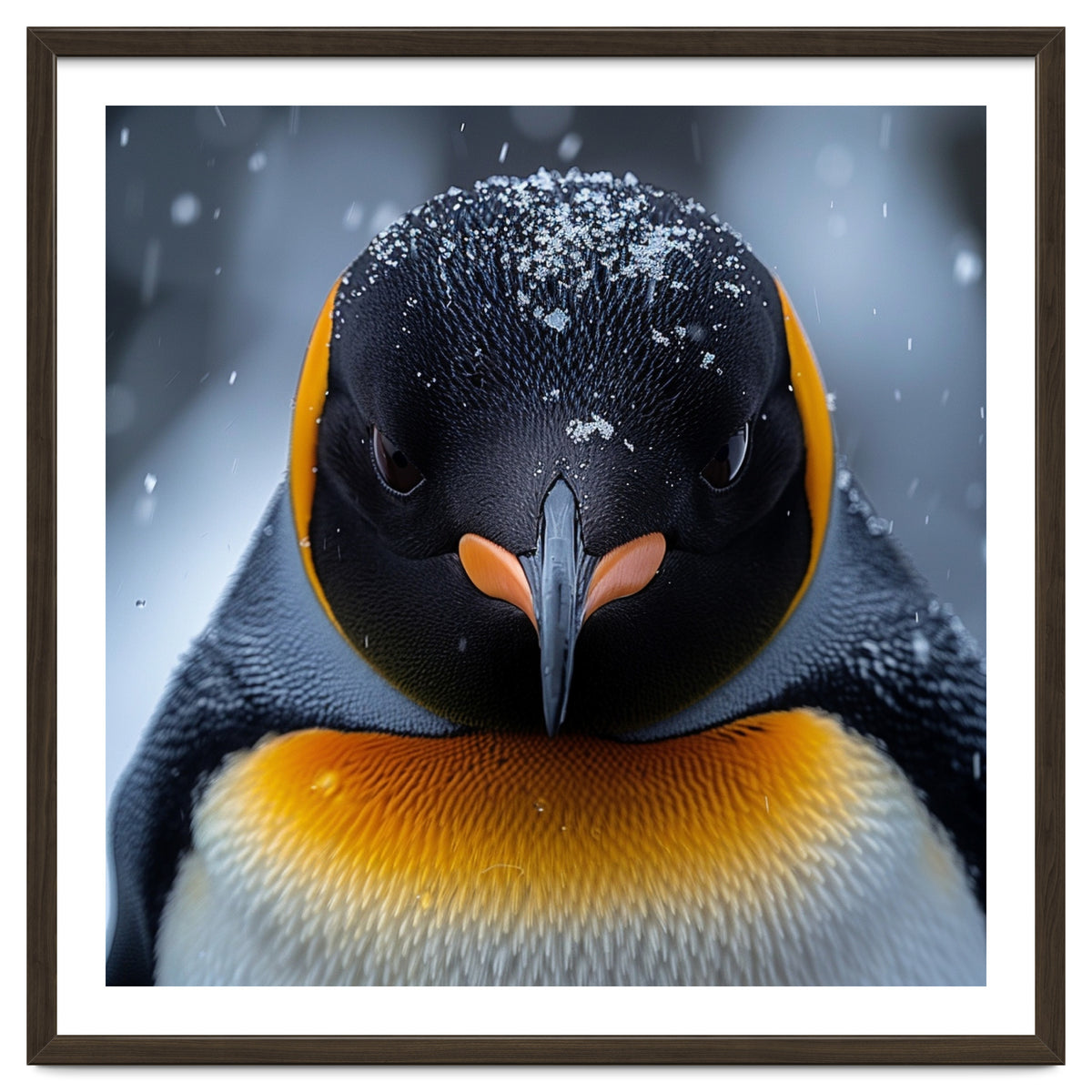 Close Up King Penguin In The Snow