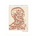 Skull Of A Skeleton With A Burning Cigarette (Print Only) thumbnail